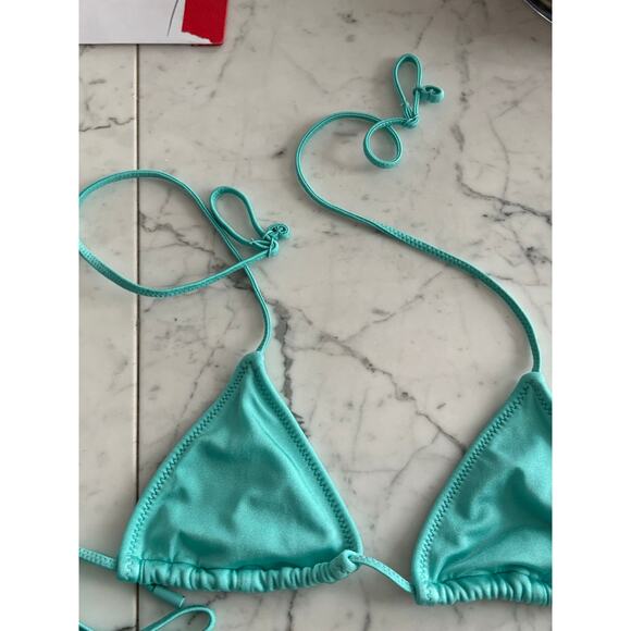 Triangl string bikini blue turquoise triangle top bottom XS - Picture 8 of 13